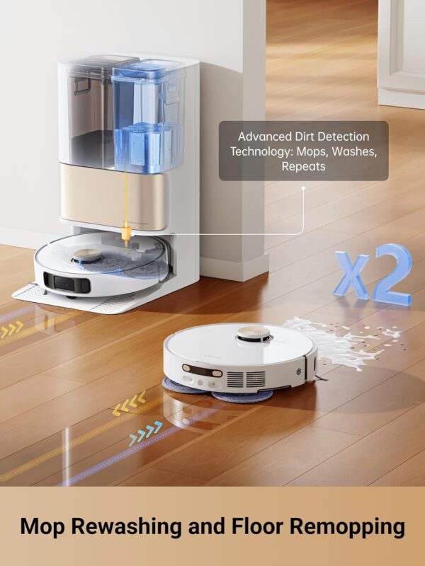 DREAME L10s Pro Ultra Heat Robot Vacuum and Mop Combo, Mop Extend, 7000Pa Suction, Auto Robot Care and Maintenance, 136°F Hot Water Mop Self-Cleaning, Obstacle Avoidance, Ideal for Hair, Carpets - Image 4