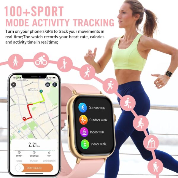 Smart Watches for Men Women (Answer/Make Call), 2.01" HD Screen Fitness Tracker Watch with Blood Pressure/Heart Rate/Sleep Monitor, Smart Watch for Android iOS Phones, IP67 Waterproof Sport Watch - Image 5