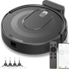 W6+ Robot Vacuum Cleaner,2800Pa Suction,720ml Large Capacity,120 Mins Runtime,Self-Charging Slim Robotic Vacuums,APP/Voice/Remote Control,No Entanglement Suction Port Ideal for Pet (Black)