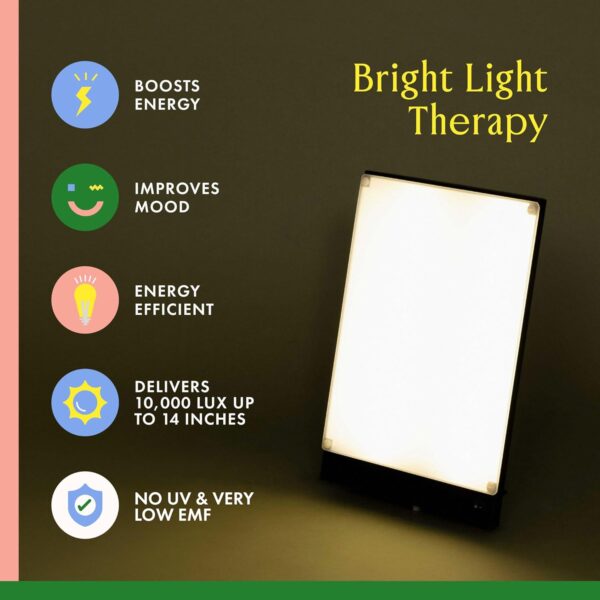 Northern Light Technologies Boxelite - 10000 Lux Light Therapy Lamp - Full Spectrum Lightbox Therapy Light for Natural Mood and Energy Enhancement, Sunlight Desk Lamp, Black - Image 3