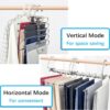 Magic Pants Hangers Space Saving - 2 Pack for Closet Multiple Layers Multifunctional Uses Rack Organizer for Trousers Scarves Slack (2 Pack with 10 Metal Clips) - Image 3