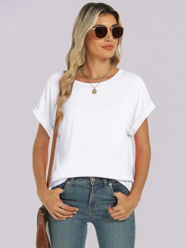 ANRABESS Womens Oversized Tops Summer Short Sleeve T Shirts Basic Solid Boxy Tee Casual Workout Going Out Outfits 2025 Spring - Image 4