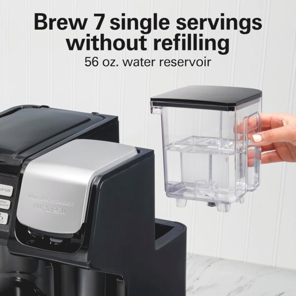 Hamilton Beach FlexBrew Trio 2-Way Coffee Maker, Compatible with K-Cup Pods or Grounds, Combo, Single Serve & Full 12c Pot, Black - Fast Brewing (49902) - Image 4