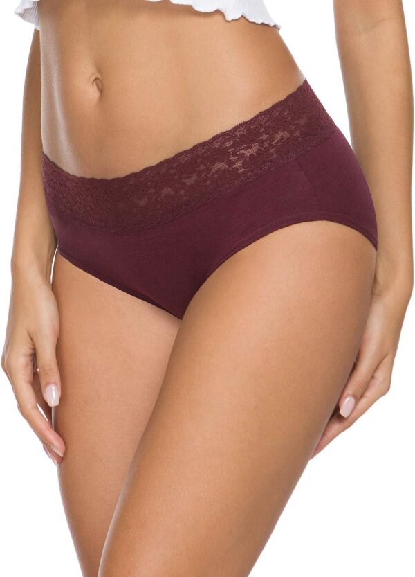 Wealurre Cotton Panties for Women Bikini Underwear Hipster Underpants Lace Briefs Pack - Image 3