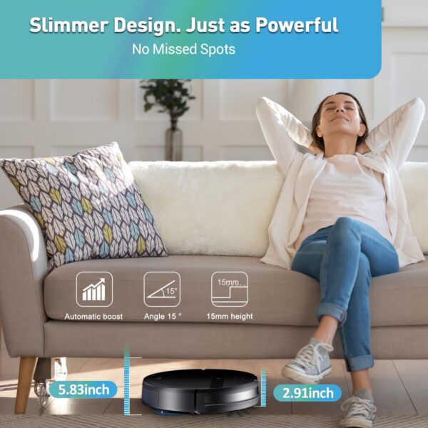 Robot Vacuum and Mop Combo, Tangle-Free Powerful Suction, Robotic Vacuum Cleaner - Alexa & App Scheduling, Long Runtime, Automatic Robot Vacuum Cleaners for Home - Image 6