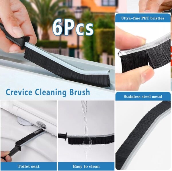 Crevice Cleaning Brush,New Multifunctional Cleaning Brush Tool, Bathroom Gap Brush, Home, Kitchen, Bathroom, Window, Vehicle, Faucets, Toilet,6Pcs - Image 3