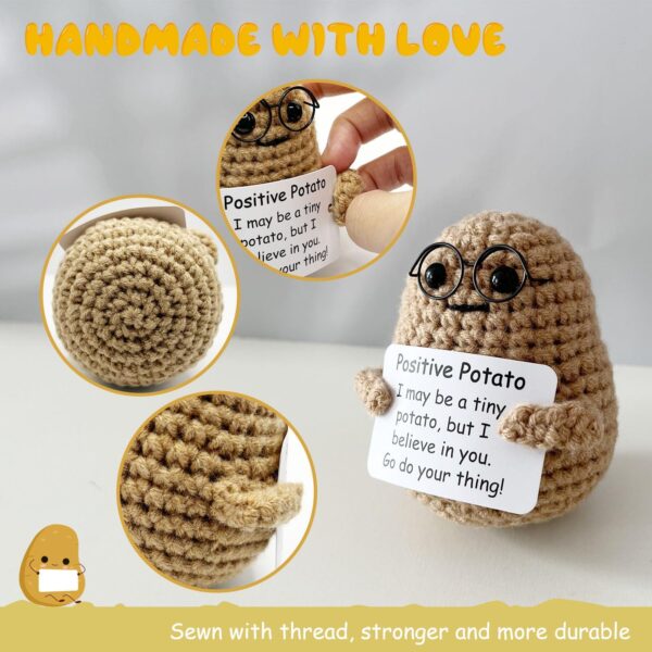 Positive Life Potato Crochet Funny Gifts with Positive Words for Friends Women, Emotional Support Inspirational Potatos, Parties, Christmas Decoration - Image 4