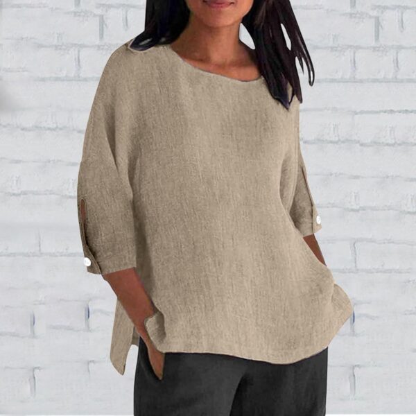 Linen Shirts for Women Breathable Tops Women's Loose Cotton Linen Top Womens Summer Blouses for Women 2025 - Image 5