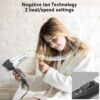 Travel Hair Dryer Blow Dryer with Diffuser, Portable Small Dual Voltage Compact Hairdryer, EU Plug, 1875W Powerful Fast Dry, Folding Handle, Diffuser Hair Dryer Silvery - Image 5