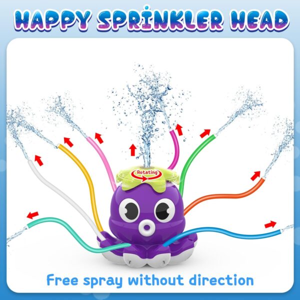 Outdoor Water Spray Sprinkler for Kids and Toddlers, Summer Outside Toys Backyard Games with 8 Wiggle Tubes, Attaches to Garden Hose Splashing Fun Toys for 3 4 5 6 7 8 Year Old Boys Girls Gifts - Image 3