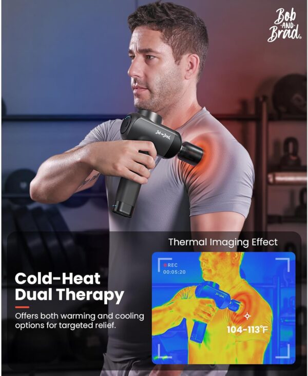 BOB AND BRAD X6 Pro Max Massage Gun with Heat-Cold and Metal Head Therapy, FSA/HSA Eligible, Percussion Deep Tissue Massager Gun for Athletes, Electric Muscle Massage Gun with 6 Replacements - Image 3