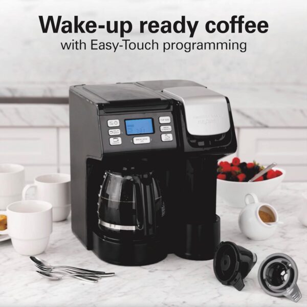 Hamilton Beach FlexBrew Trio 2-Way Coffee Maker, Compatible with K-Cup Pods or Grounds, Combo, Single Serve & Full 12c Pot, Black - Fast Brewing (49902) - Image 5