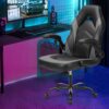 Sweetcrispy Computer Gaming Desk Chair - Ergonomic PU Leather with Comfy Lumbar Support, Height Adjustable Rolling Desk with Flip-up Armrests, for Home and Office - Image 2