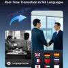 AI Language Translation Earbuds, Bluetooth 5.4 Headphones Translator for 144 Languages & Accents, OWS LCD Touch Screen Real-Time Earphones Fit iOS and Android Ideal for Travel Business Learning, Black - Image 2