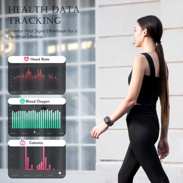 Smart Blood Pressure Monitor Watch with Inflatable Cuff- Accurate Health Tracking, Wrist BP Monitor, Blood Oxygen Monitoring and Heart Rate, Long Battery Life, Compatible with iOS and Android - Image 5