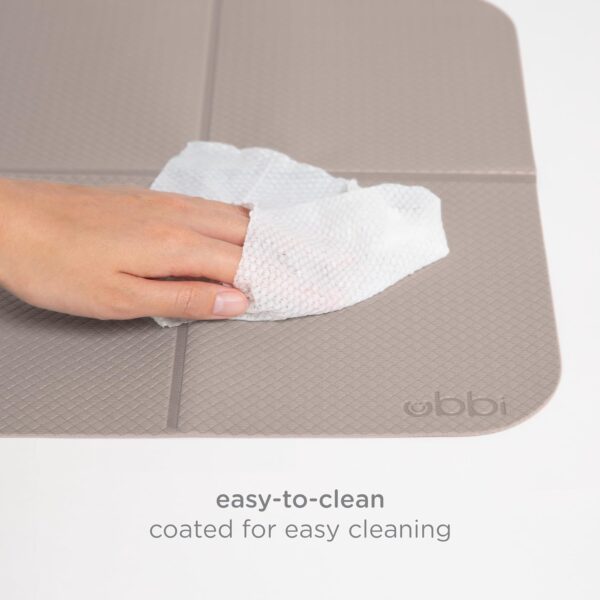 Ubbi On-The-Go Diaper Changing Baby Mat, Soft and Comfortable Diaper Bag Accessory Must Have for Newborns, Easy to Clean, Portable Folding Pad, Baby Traveling Accessories, Taupe - Image 4