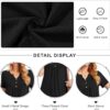 CATHY Womens Short Sleeve Tunic Tops Henley Shirt V Neck Button Up Blouse Casual Pleated Basic Pullover - Image 5
