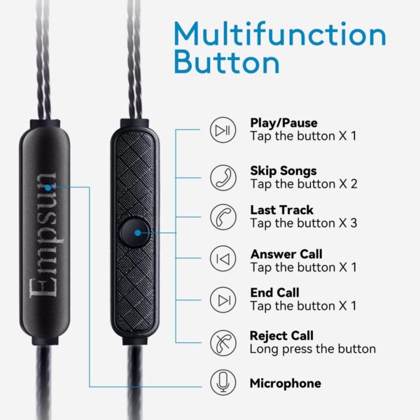 Wired Earbuds Headphones with Microphone Stereo Bass Earphones Noise Isolation in-Ear Headset Compatible with All Smartphones Tablets iPod IPad MP3 Player That with 3.5 mm Interface(Black) - Image 2