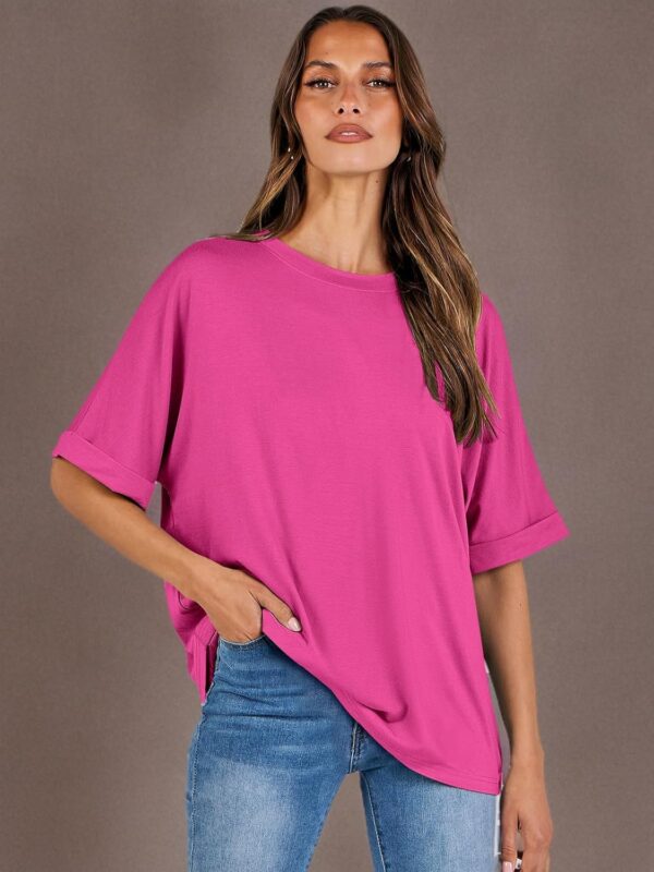 ANRABESS Womens Oversized T-Shirts Summer Casual Short Sleeve Crewneck Loose Fit Basic Tee Top - Image 9