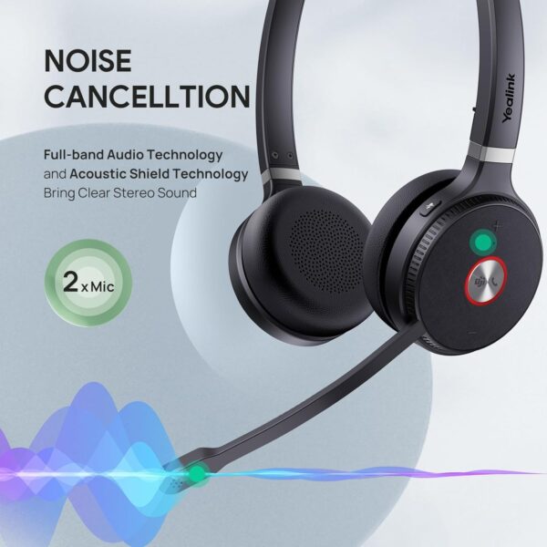 Yealink WH62 DECT Mono Teams Wireless Headset, 525 ft Range Work Headphone with 2X Noise Canceling Mic for IP Phone and Computer, Single Ear Headset with Call Control, Ringer,13H Talk Time - Image 5