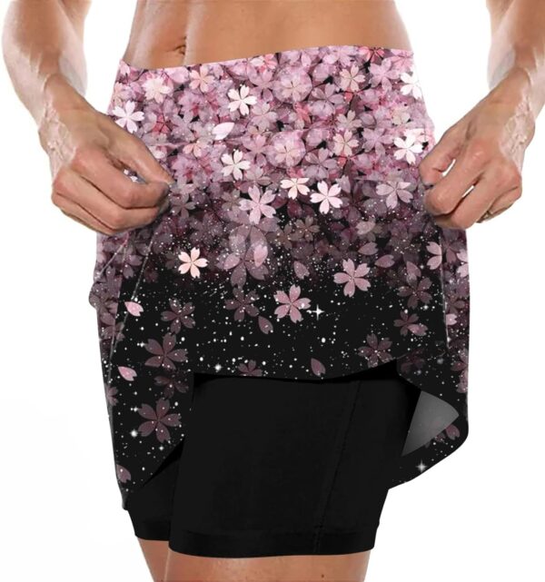 Athletic Skorts for Women with Pockets Summer Tennis Mini Skirts Lightweight High Waisted Elastic Golf Yoga Shorts - Image 2