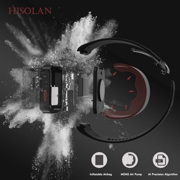 Smart Blood Pressure Monitor Watch with Inflatable Cuff- Accurate Health Tracking, Wrist BP Monitor, Blood Oxygen Monitoring and Heart Rate, Long Battery Life, Compatible with iOS and Android - Image 2