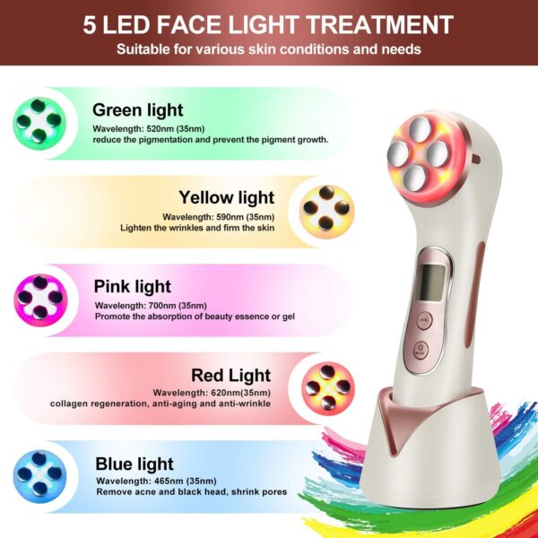 High Frequency Facial Machine 5 in 1 Facial Massager Micro-Current Recharable Facial Frequency Device - Image 3