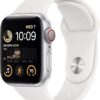 Apple Watch SE (2nd Gen) (GPS + Cellular, 40mm) - Silver Aluminum Case with White Sport Band, M/L (Renewed)