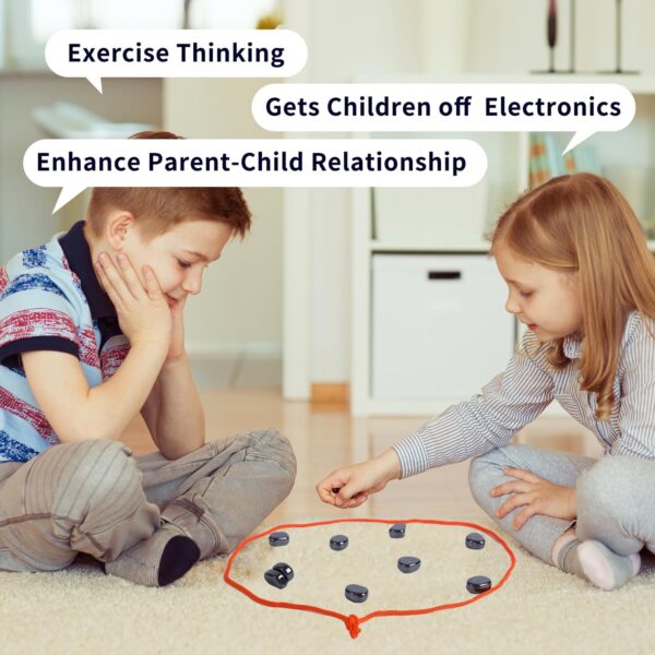 Magnetic Chess Game with Stones- Magnetic Magnet Game with String, Puzzle Strategy Games for Adults. (String) - Image 2