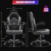 Sweetcrispy Computer Gaming Desk Chair - Ergonomic PU Leather with Comfy Lumbar Support, Height Adjustable Rolling Desk with Flip-up Armrests, for Home and Office - Image 3