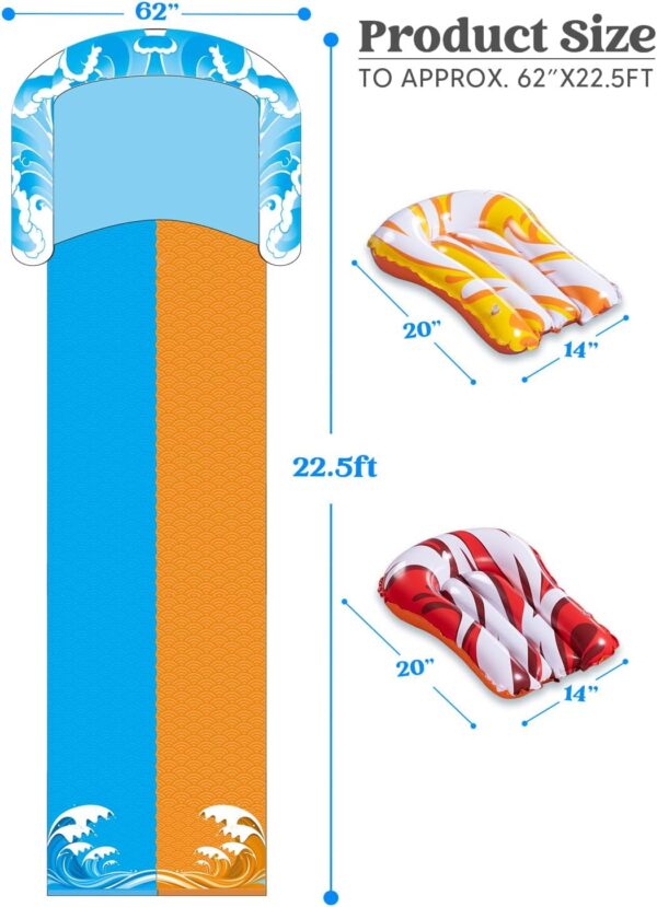 JOYIN 22.5ft Water Slides and 2 Bodyboards, Lawn Water Slide Summer Slip Waterslides Water Toy with Build in Sprinkler for Backyard Outdoor Water Fun for Kids - Image 5