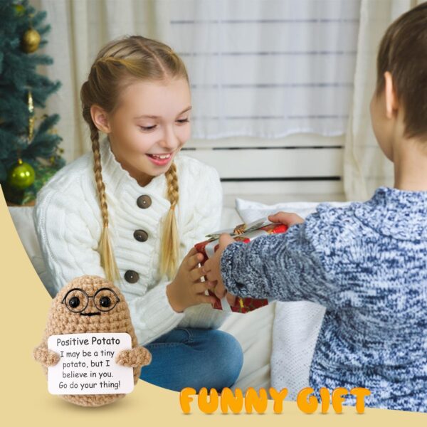 Positive Life Potato Crochet Funny Gifts with Positive Words for Friends Women, Emotional Support Inspirational Potatos, Parties, Christmas Decoration - Image 6