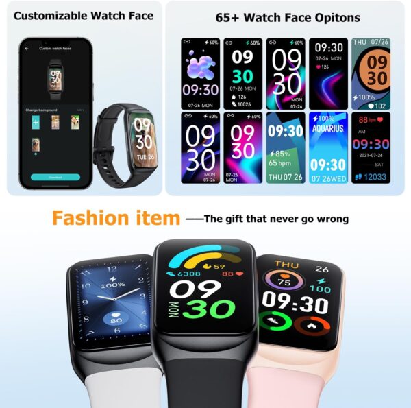 ENGERWALL Fitness Tracker Smart Watch for Women Men, 24/7 Heart Rate Sleep Monitor, Step Counter Step Tracker Watches with Android iOS, IP68 Waterproof Activity Tracker - Image 5
