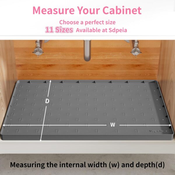 Sdpeia Under Sink Mat for [34" x 22"] Cabinet, Upgraded Silicone Waterproof Kitchen Cabinet Liner Cabinet Protector Kitchen Organizers and Storage - Image 8