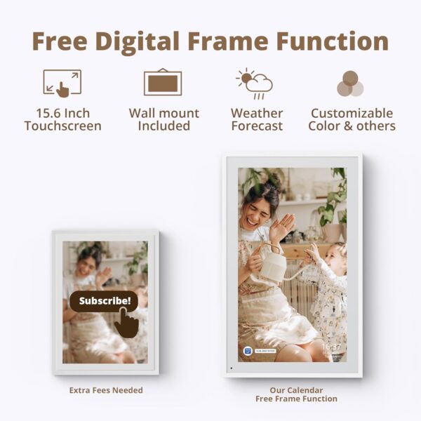 Dragon Touch 15.6" Digital Calendar Chore Chart – 1080P Full HD Interactive Touchscreen, Smart Family Planner, Hearth Display Digital Calendar Wall & Desk Mountable for Seamless Scheduling - Image 7