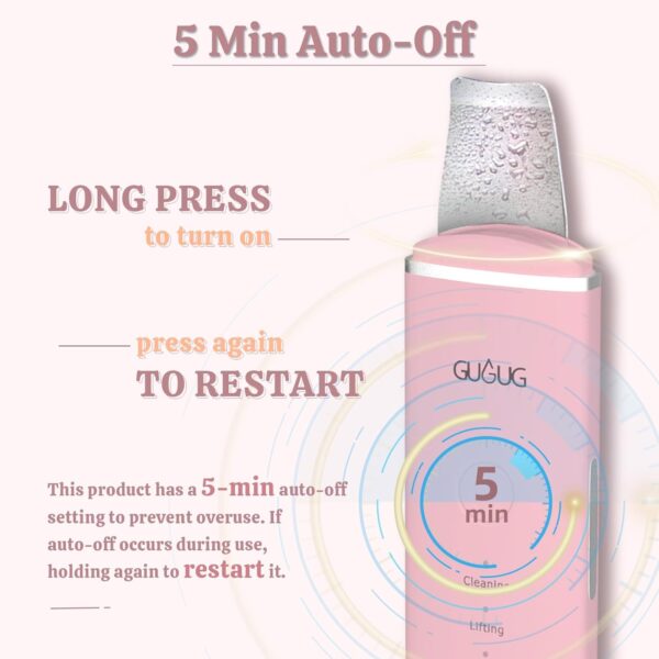 GUGUG Skin Scrubber Face Spatula - Skin Spatula Blackhead Remover Pore Cleaner with 4 Modes, Skin Care Tools-Pink - Image 3