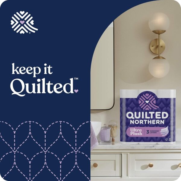 Quilted Northern Ultra Plush Toilet Paper, 6 Mega Rolls = 24 Regular Rolls, 3X Thicker*, 3 Ply Soft Toilet Tissue - Image 9