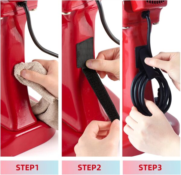 SUITMAT Cord Organizer for Appliances 18 Pack, Cable Organizer Cord Holder for Small Kitchen Appliances, Kitchenaid Stand Mixer Air Fryer Coffee Maker Pressure Cooker (Black) - Image 6