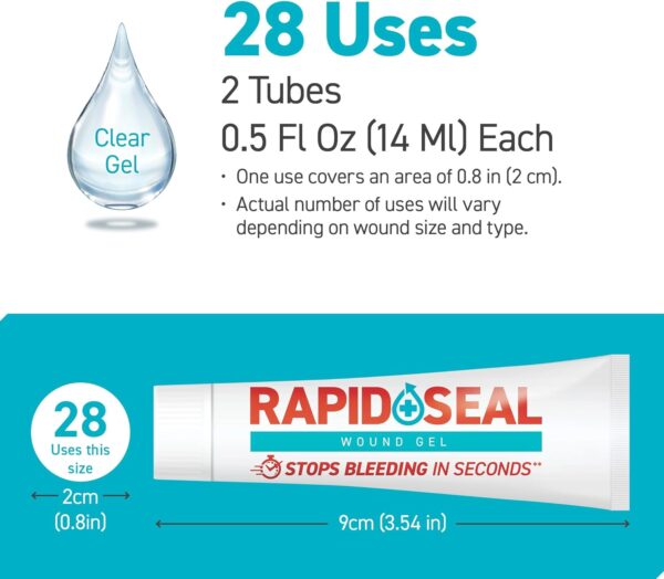 Wound Gel (2 Tubes) | Stops Bleeding in Seconds | FSA HSA Eligible | Ideal for Cuts, Scrapes and Razor Nicks for Emergency First Aid Supplies - Image 3