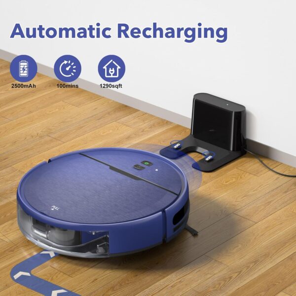 Robot Vacuum and Mop Combo, 2-in-1 Robot Vacuum Cleaner with Strong Suction, Compatible with APP/Home Integration, Schedule, Long battery life, Tangle-free, Ideal for Pet hair and Low Pile carpets - Image 7