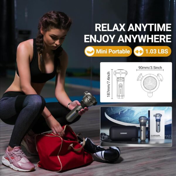Lite Deep Tissue Therapy Massage Gun - 6500 RPM Portable Vibrating Massager for Pain Relief, Trigger Points & Stiffness, Handheld Muscle Massager for Athletes, Active Men & Women, Travel Size - Image 6