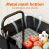 Simple Trending 3 Tier Metal Cart on Wheels, Heavy Duty Rolling Storage Cart with 3 Box and Hooks for Kitchen to Organize Books Snacks Tools, Black - Image 4