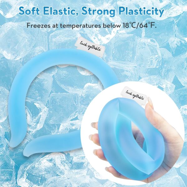 Neck Cooling Tube with Insulated Bag, Reusable Ice Cooler Wearable Body Cooling Products, Neck Coolers for Hot Weather (Blue) - Image 5