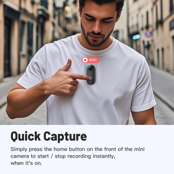 128GB FHD 1080P Mini Body Camera, Wearable Action Body Cam, Thumb Size Hands Free Recording Body Worn Camera, Premium Portable Camcorder Mount Anywhere for Work, Travel, Pet Walking (Black) - Image 5