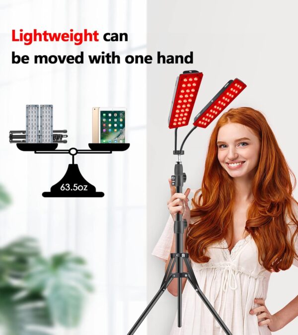 Red Light Therapy Lamp, Infrared Light Therapy with Stand - 660nm Redlight and 850nm Near Infrared Light Device for Body Pain Relief Skin Care - Image 7