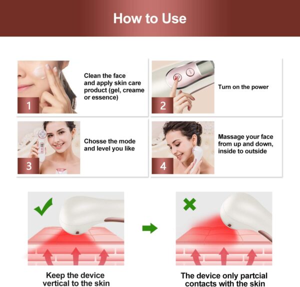 High Frequency Facial Machine 5 in 1 Facial Massager Micro-Current Recharable Facial Frequency Device - Image 5