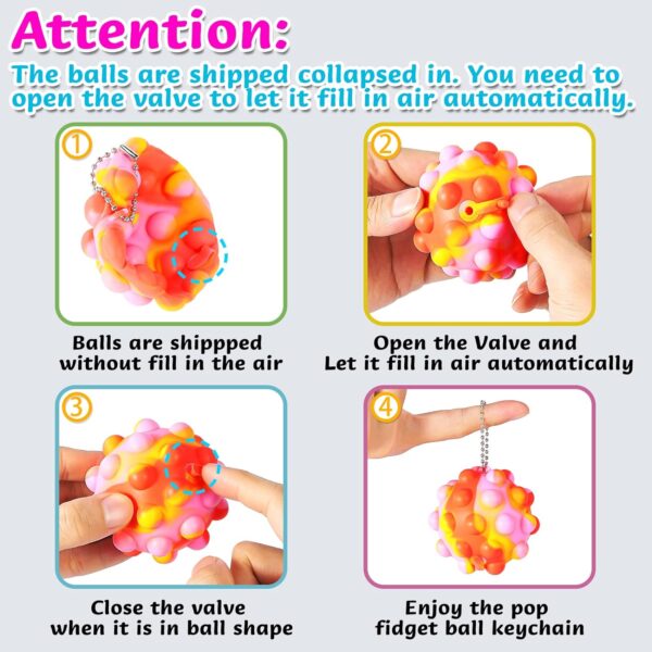 Pop Fidget Toys Its Ball Toy 4 PCS 3D Stress Balls It Pop Fidgets Pack Party Favors for Kids Toys Autism Sensory Toys Bulk Squeeze Toys Toddler Toys for Boys Adult Stress Relief Easter Basket Stuffers - Image 2