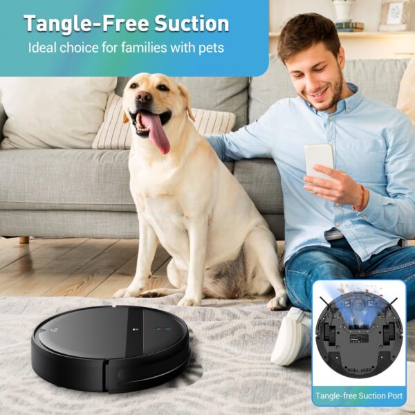 Robot Vacuum and Mop Combo, Tangle-Free Powerful Suction, Robotic Vacuum Cleaner - Alexa & App Scheduling, Long Runtime, Automatic Robot Vacuum Cleaners for Home - Image 5
