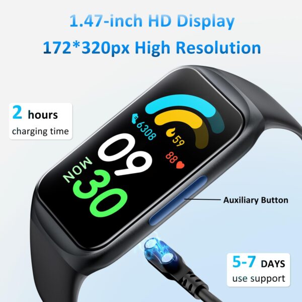 ENGERWALL Fitness Tracker Smart Watch for Women Men, 24/7 Heart Rate Sleep Monitor, Step Counter Step Tracker Watches with Android iOS, IP68 Waterproof Activity Tracker - Image 4