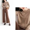 2024 New Cashmere Sweaters for Women Mock Neck Soft Long Sleeve Pullover Sweater Classic Fall/Winter Sweater Tops - Image 5